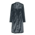 thumbnail image 4 of Hinvhai Women's Velvet Open Front Long Trench Coat Elegant Back High Slit Blazer Suit Jacket with Pockets Gray L(L), 4 of 8