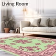 thumbnail image 2 of ODIKA 4'x6' Machine Washable Non-Slip Area Rug, Damask Faded Botanical Luxury Accent High Traffic Rug, Pink, 574927, 2 of 7