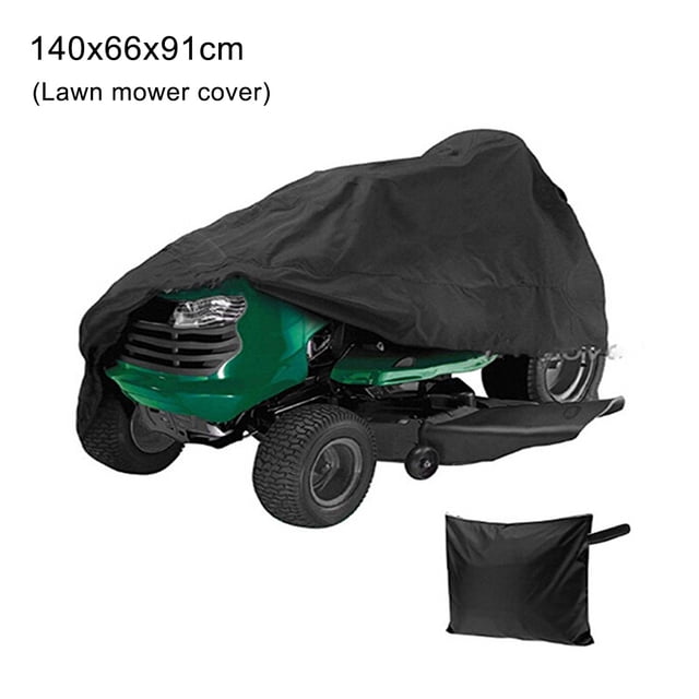 Housse de Tondeuse de Cour Housse de Tracteur Polyester 210D Oxford Robuste Protection UV Universelle avec Sac de Rangement à Cordon