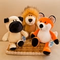 thumbnail image 4 of Juguetes de peluche de animales de la selva para niños, muñeco de peluche suave, perro, cebra, elefante, León, zorro, jirafa, compañero de juegos, regalos de navidad, 4 of 5