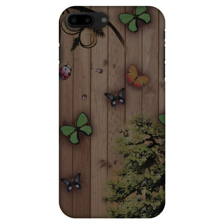 - iPhone 8 Plus Case - Bonsai Butterfly, Hard Plastic Back Cover. Slim Profile Cute Printed Designer Snap on Case with Screen Cleaning Kit