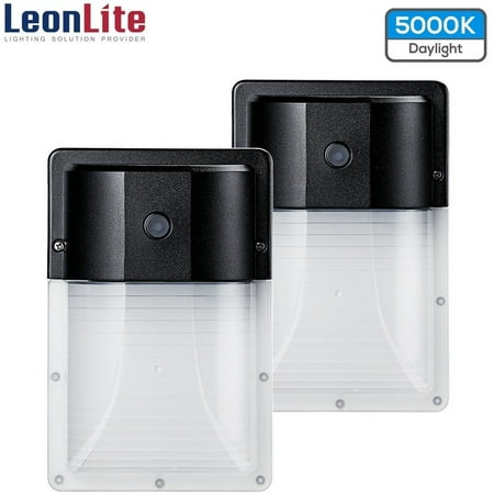 

LEONLITE Dusk to Dawn LED Wall Pack Light with Photocell 12W 1440lm 5000K Daylight IP65 Rating ETL-listed Outdoor Security Area Exterior Lights 100-277V Pack of 2