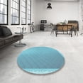 thumbnail image 4 of Ahgly Company Machine Washable Indoor Square Transitional Blue Ivy Blue Area Rugs, 6' Square, 4 of 7