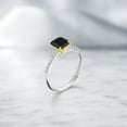 thumbnail image 4 of Gem Stone King 1.81 Ct Black Onyx E-F Lab Grown Diamond 925 Silver and 10K Yellow Gold Ring (Size 8), 4 of 4