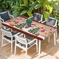 thumbnail image 2 of Christmas Table Cloths for 4 Foot Rectangle Tables, Xmas Tree Snowman Birch Snowflakes Balls Plaid Patio Waterproof Elastic Fitted Tablecloths, Washable Rectangular Table Cover for Camping, 2 of 8