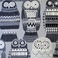thumbnail image 2 of Pillow Decor Midnight Owl Cotton Throw Pillow 17x17 Gray Off-White Design, 2 of 3
