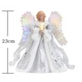 thumbnail image 2 of Figura de ángel de hadas decoración de árbol de Navidad, árbol de Navidad de ángel de peluche de franela blanco y dorado para juguete, exhibición, decoración, regalo, fiesta kaili Sencillez, 2 of 5