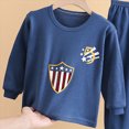 thumbnail image 4 of NOLDARES Boys Pajamas Little Toddler Boys Long Sleeves and Pants Pajamas 2-Piece Pjs Set Kids Sleepwear,Navy,11-12 Y, 4 of 5
