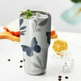 thumbnail image 3 of 30oz Butterfly and Leaves Pattern Tumblers Stainless Steel Tumbler with Lid and Straw,Vacuum Insulated Double Wall Travel Tumbler Cups Mug with Cleaning Brush for Coffee,Tea, 3 of 7