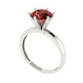 thumbnail image 2 of Clara Pucci 14K White Gold 2ct Garnet Solitaire Ring for Women, 2 of 8