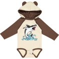 thumbnail image 3 of Inktastic Great White Shark Jumping Boys or Girls Long Sleeve Baby Bodysuit, 3 of 5