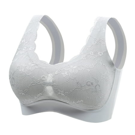 

Women Sleeping Bras Thin Soft Seamless Bras With Removable Latex Pads Lace Comfy Daily Bras