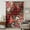 Green Red Deep Red, variant on Cardinal Bird Sheer Curtains 45 Inches Long for Bedroom, Winter Poinsettia Pine Cones Berry Black Light Filtering Privacy Drapes, Breathable Semi Sheer Short Window Treatment for Kitchen Bathroom