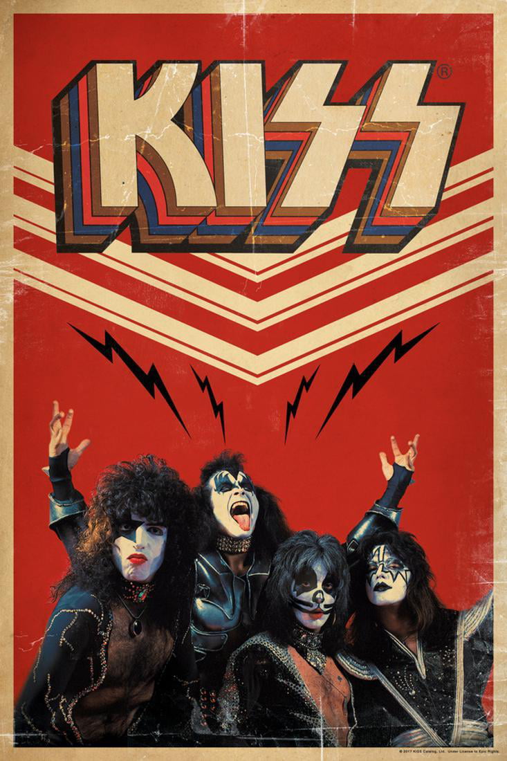 KISS Retro Bolts Classic Rock Band  Music Poster  Poster  