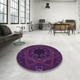 thumbnail image 4 of Ahgly Company Machine Washable Indoor Square Transitional Dark Purple Area Rugs, 6' Square, 4 of 7