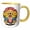 Yellow/White, variant on 3drose, Funny Cool Yellow Labrador Dog Meditating Yoga at Sunrise Graffiti, 11oz Two-tone Yellow Mug