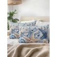 thumbnail image 2 of Outdoor Pillows Waterproof, Blue Starfish Coastal Throw Pillows with Inserts Included, Eucalyptus Summer Nautical Shell Vintage Indoor Outdoor Decorative Lumbar Pillow for Bed/Couch 12"x20", 2Pcs, 2 of 8
