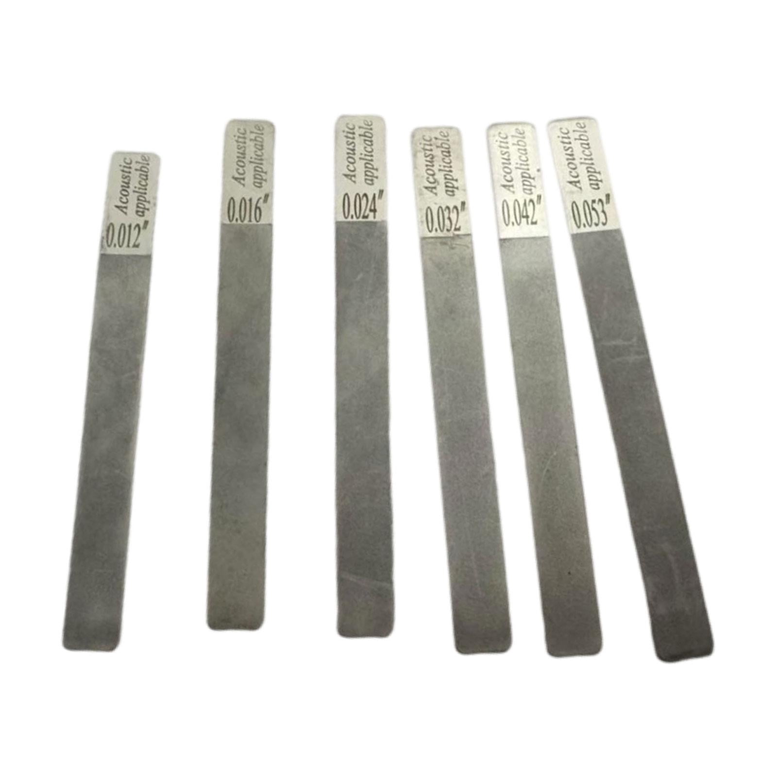 LeeQinersw 6Pcs Guitar Gauged Nut Slotting File Set Stainless Steel for Repairing Parts Acoustic 12 to 53