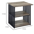 thumbnail image 5 of Benjara Nori 23" NightStand- 2 Shelves- Metal Base- MDF- Antique Oak & Black, 5 of 6