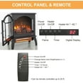 thumbnail image 6 of Innoflame 18" Electric Fireplace Virtual Stove, Infrared Quartz Heater w/3D Flame, Remote, Timer, Adjustable Temperature/Brightness, 1500W, Black, 6 of 9