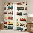 thumbnail image 2 of Castle Fairy Whimsical Steam Train Curtains Pack of 2 (42x84 Each) for Toddlers, Classic Locomotive Curtains Blackout for Bedroom, Red Orange Green, 2 of 6