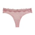 thumbnail image 4 of Tanga de mujer, bragas transparentes de cintura baja con espalda en T, tanga de mujer de algodón sin costuras con encaje, 4 piezas, 4 of 5