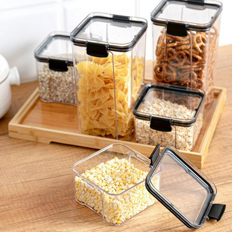 1pc Plastic Food Storage Container With Sealing Lid For Cereals