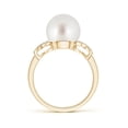 thumbnail image 2 of Angara South Sea Cultured Pearl XO Ring with Diamonds in 14K Yellow Gold for Women | June Birthstone Jewelry for Her, 2 of 7