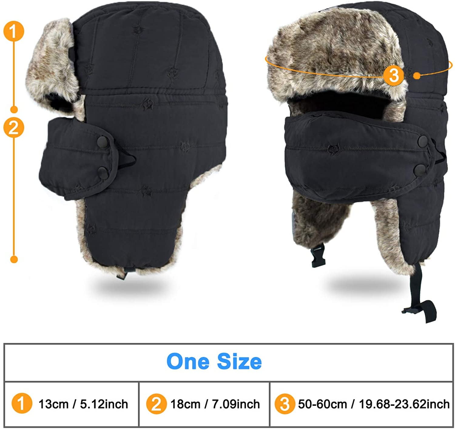 Unisex Trooper Trapper Hat, Warm Thick 