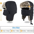 thumbnail image 2 of Gorro de trampero unisex, gorro de invierno grueso y cálido con orejeras, 2 of 4
