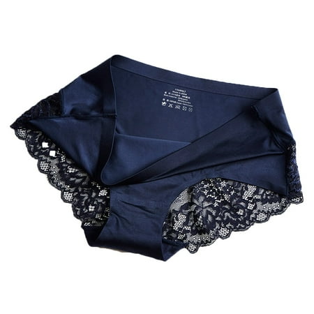 iOPQO womens underwear Women Lace Thong Panties Fashion Underwear Underpants Lingerie Briefs M-2XL Blue L