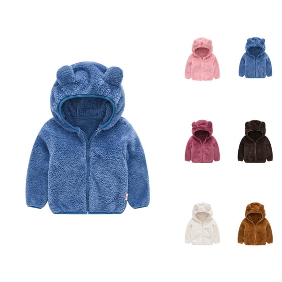 Girls Fashion Girls Jacket Coat Warm Ear Cute Boy Hooded Baby Kids Outwear Toddler Thick Zipper Girls Coat&jacket