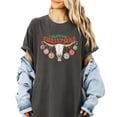 thumbnail image 3 of Merry Christmas Western Shirt for Women and Teens Festive Bull Skull Country Graphic Tee Pepper Shirt Adult Large, 3 of 4