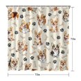 thumbnail image 5 of Cartoon Corgi Dog and Footprints Shower Curtain 72"x72" ,Bathroom Decorative Shower Curtains Set with 12 Hooks,Modern Waterproof Washable Shower Curtain, 5 of 6