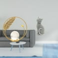 thumbnail image 2 of Dualoai Crystal Cat Ball Resin Metal Sculpture Figurine Ornament Statue Stand for Desk Entrance Fireplace Bedroom Living Room Office Bookshelf, 2 of 8