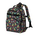 thumbnail image 2 of Navy Dinosaurs Space Surfing Pattern Cute School Backpack Bag for School with Padded Back and Adjustable Shoulder Straps 15.25"x11.5"x5.25", 2 of 5