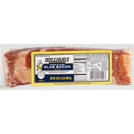 Williams Thick Sliced Slab Bacon, 24 oz