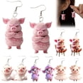 thumbnail image 4 of yocbz Cute Pink Pig Acrylic Earrings Dangle Jewelry Gifts for Women Pig Lovers (Style B), 4 of 7