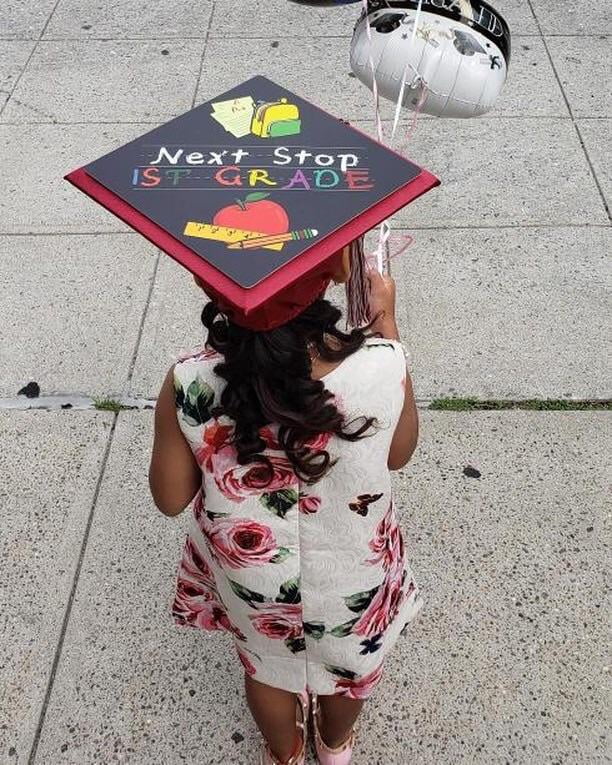 Elementary Graduation Cap - Next Stop First Grade Tassel Topper + Grad Cap + Charm