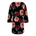 thumbnail image 5 of Women's Fleece Plush Robe Long Warm Plush Bathrobe Loungewear Jacket Printed Comfort Robe, 5 of 5
