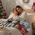 thumbnail image 4 of Snowman Christmas Tree Flannel Blanket for Bed,Travel and Camping, Winter Poinsettia Snowflake Plaid Super Soft Cozy Blanket for All Seasons 30"x40", 4 of 9