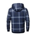 thumbnail image 2 of gbyLJF Men's Drawstring Hoodie Jacket Checkered Printed Long Sleeve Hooded Coat Fleece-Lined Warm Clothing with Pockets, 2 of 3