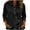 Black, variant on Women's Asymmetrical Button Placket Tops Lightweight Thin Collared Solid Color Cotton Blouses Relaxed Dressy Casual 3/4 Sleeve Shirts S