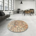 thumbnail image 4 of Ahgly Company Machine Washable Indoor Square Traditional Brown Area Rugs, 8' Square, 4 of 7