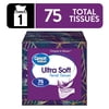 Great Value Ultra Soft Facial Tissues, 1 Cube Carton, 75 Tissues per Cube, 3-Ply