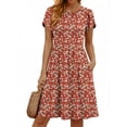thumbnail image 3 of UVN Womens Summer Dresses Short Petal Sleeve Crew Neck Midi Sundress for Women A-Line Flowy Dress with Pocket, 3 of 9