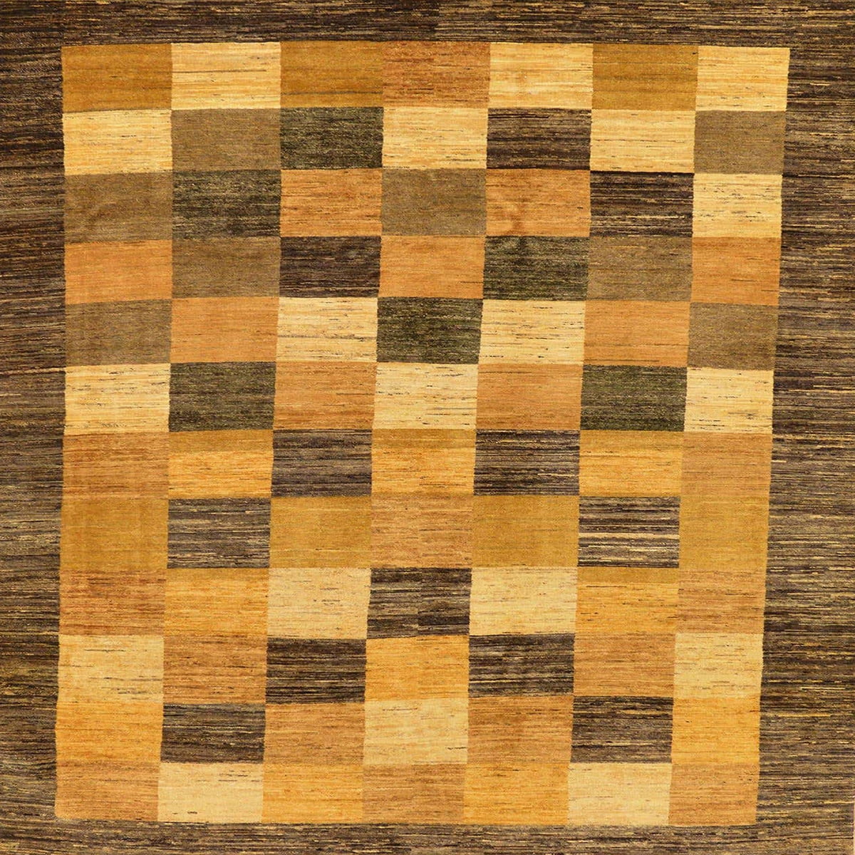 Ahgly Company Indoor Square Abstract Dark Orange Checkered Area Rugs, 5 ...