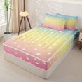 thumbnail image 2 of Erosebridal Sunset Gradient Heart Zipper Twin Comforter Sets with Fitted Sheet and 2 Pillowcases,Blush Peach Ombre Color Shift Zipper Bedding Set For Girls,Polkadot Reversible,4 Pieces, 2 of 7