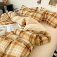thumbnail image 1 of Plaid Printed 100% Polyester Double Sided Bedding Duvet Cover Set 300TC For Home, 1 of 9