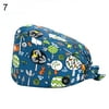 Bluelans Racoon Fox Print Sweat Absorbant Dust Proof Scrub Cap Buttons Adjustable Hat,Scrub Cap-7#